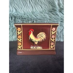 Rooster Ceramic Napkin Holder Kitchen Decor Farmhouse Country Rustic